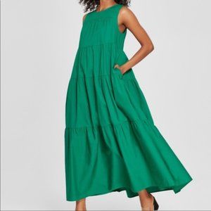 Who What Wear x Target Tiered Maxi Dress in Green | Size L